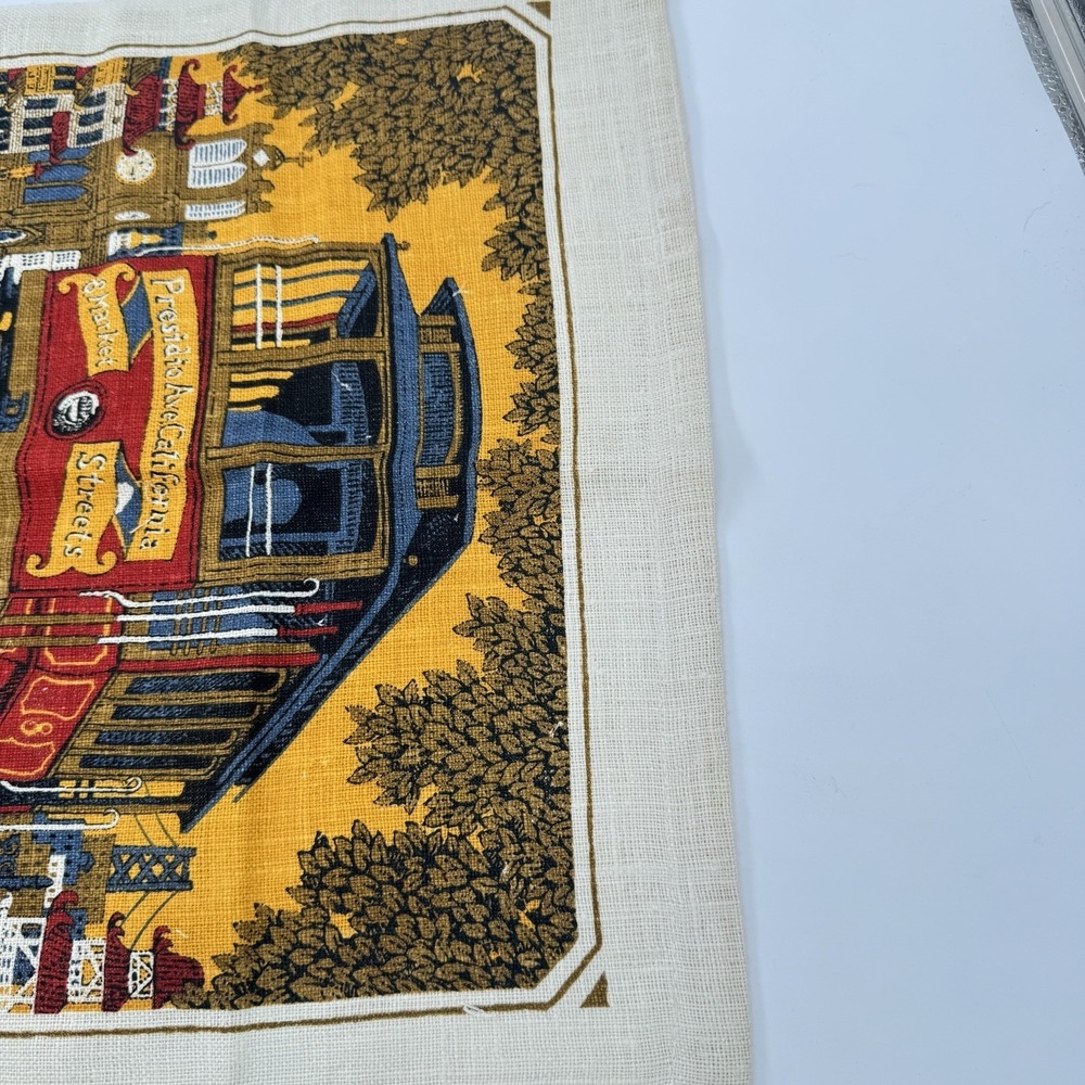 VTG 1980 San Francisco Cable Cars‎ Calendar Tea Towel Sewell Jackson 27x16 - Picture 12 of 16